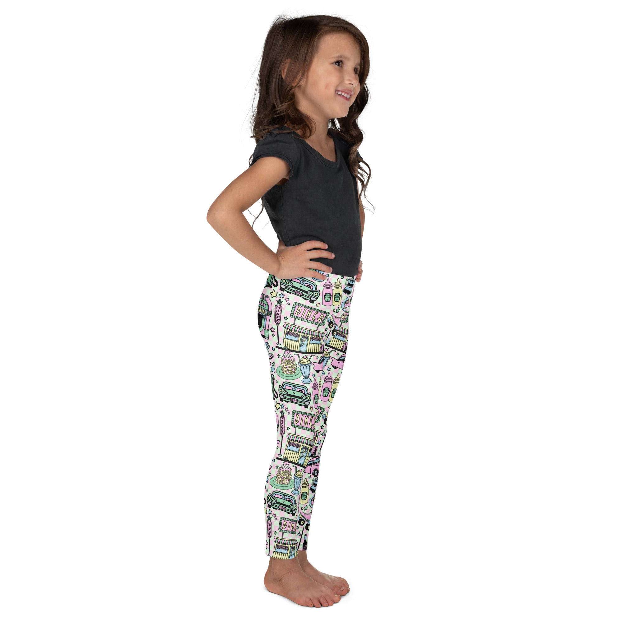 KIDS (2-8yrs) Active Stretch Leggings - 'Bubblegum Diner'