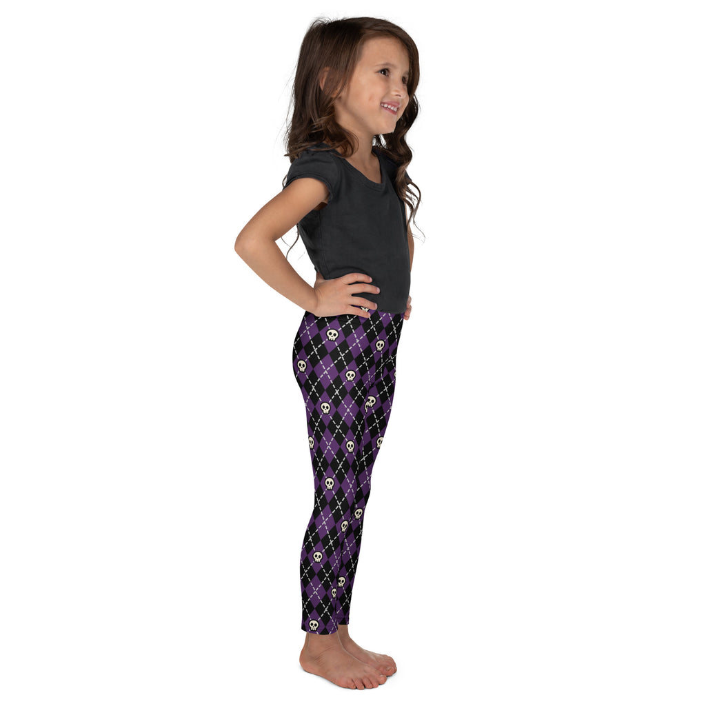 KIDS (2-8yrs) Active Stretch Leggings - 'Diamond Skulls'