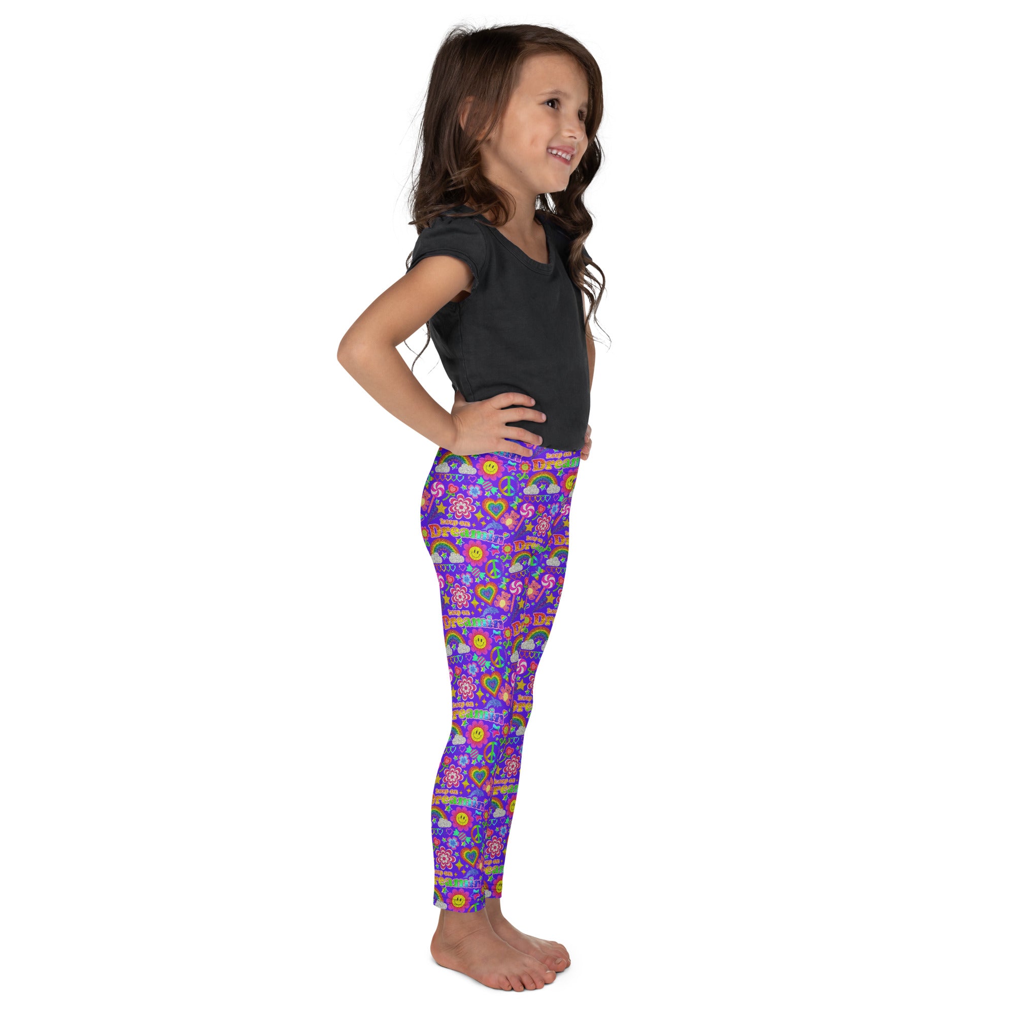 KIDS (2-8yrs) Active Stretch Leggings - 'Glitter Stickers'