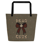 XL Tote Bag with Pocket - 'Dead Cute'