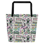 XL Tote Bag with Pocket - 'Bubblegum Diner'