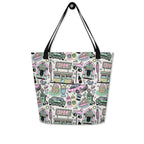 XL Tote Bag with Pocket - 'Bubblegum Diner'