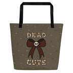 XL Tote Bag with Pocket - 'Dead Cute' Default Title
