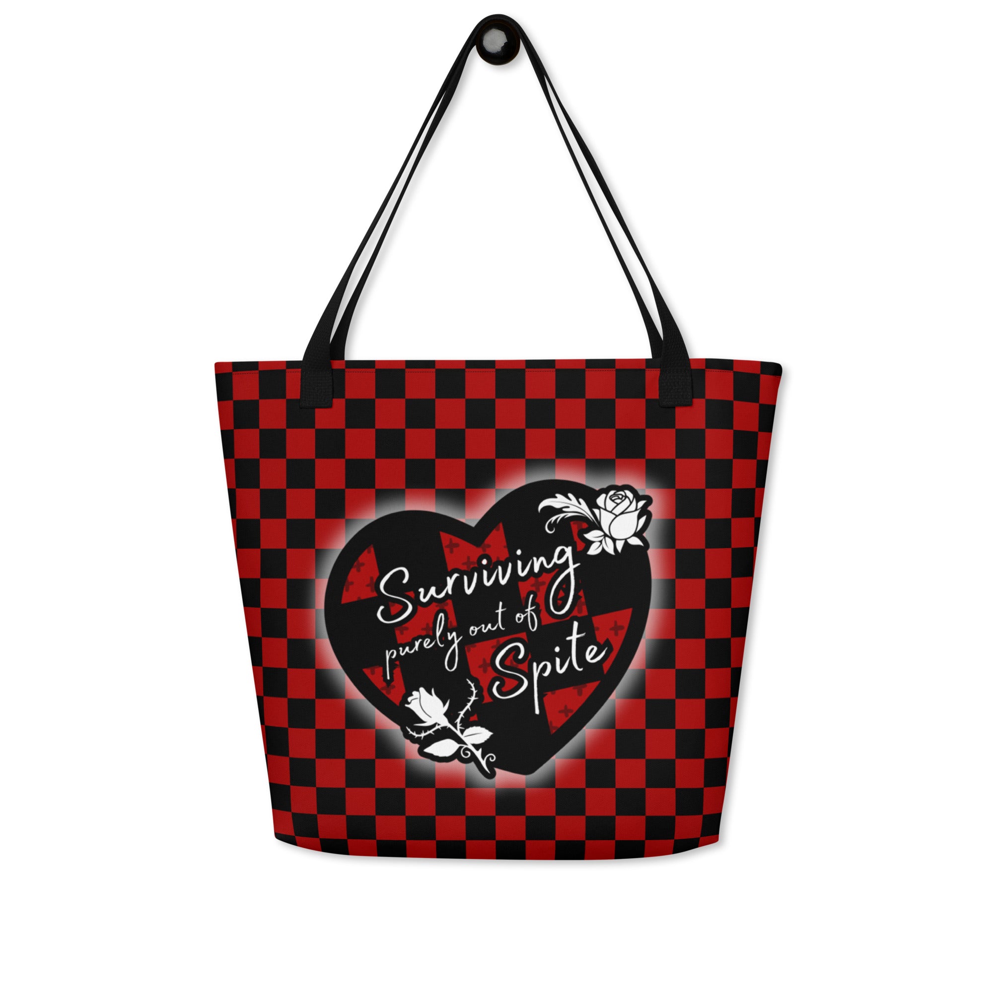XL Tote Bag with Pocket - 'Surviving Purely Out of Spite'