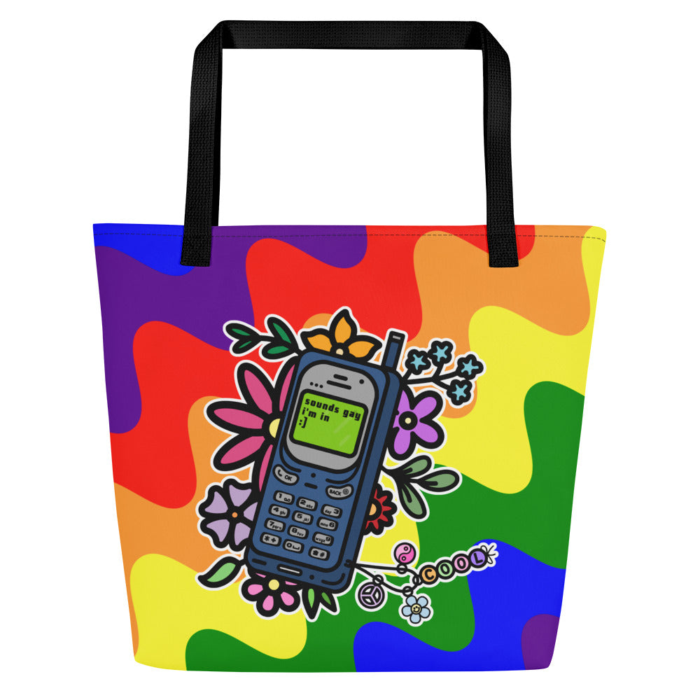 XL Tote Bag with Pocket - 'Text Me' Default Title