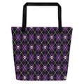 XL Tote Bag with Pocket - 'Diamond Skulls' Default Title