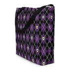XL Tote Bag with Pocket - 'Diamond Skulls'