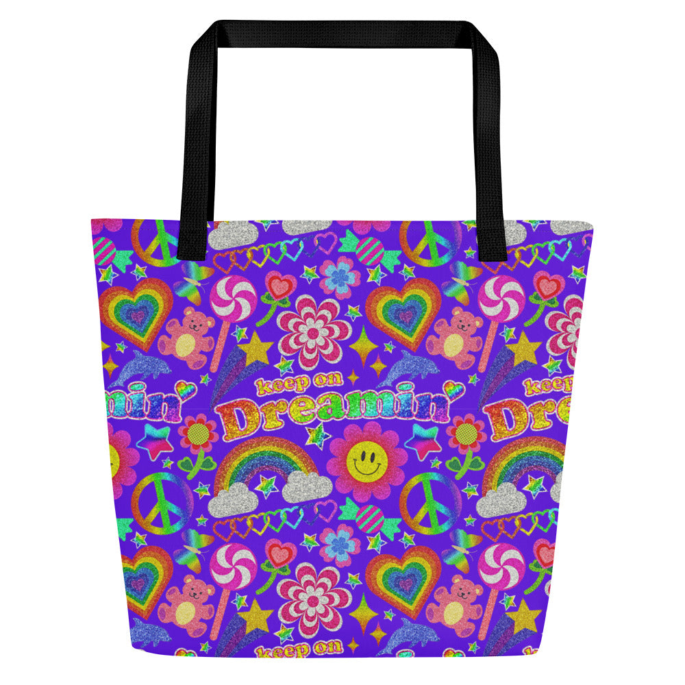 XL Tote Bag with Pocket - 'Glitter Stickers' Default Title