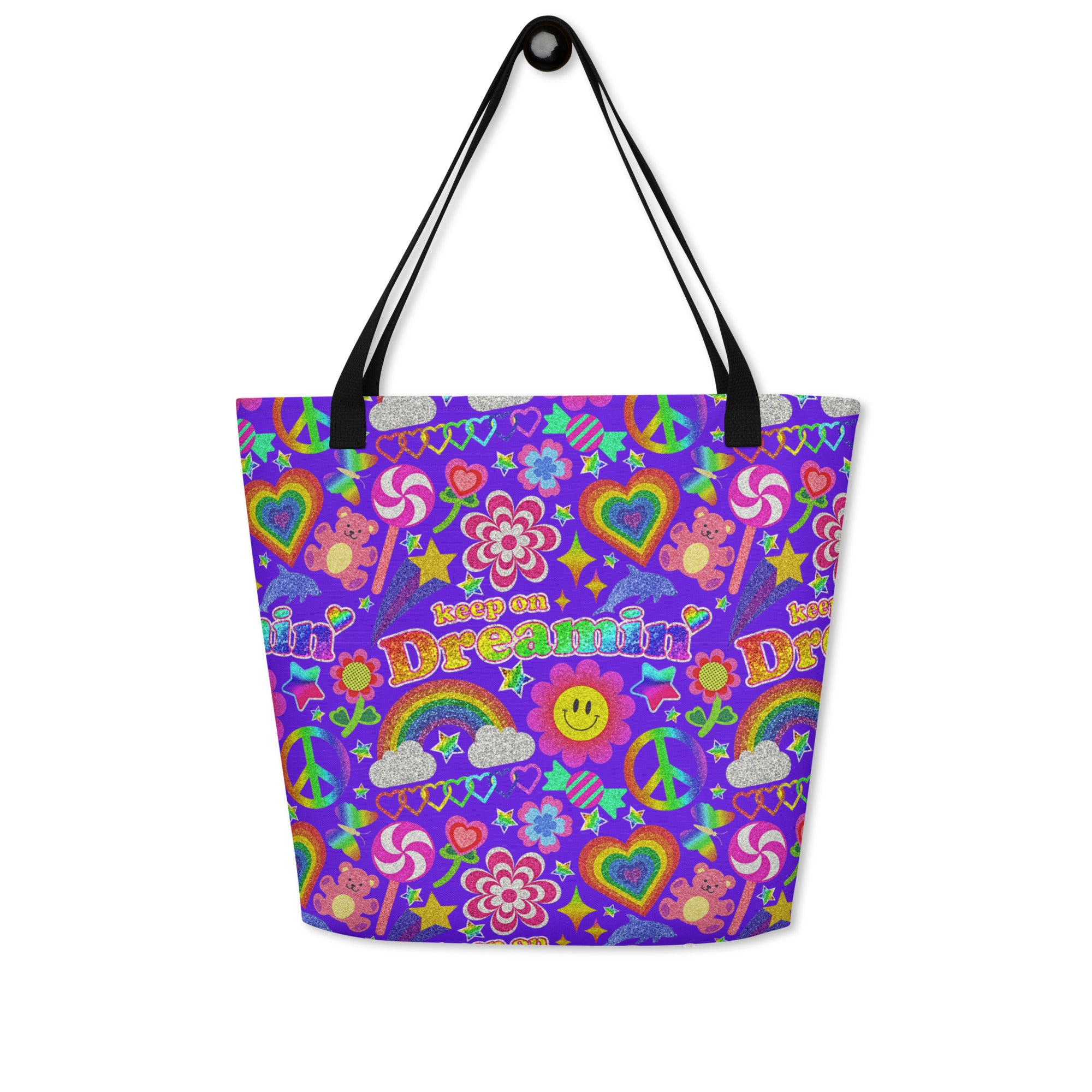 XL Tote Bag with Pocket - 'Glitter Stickers'