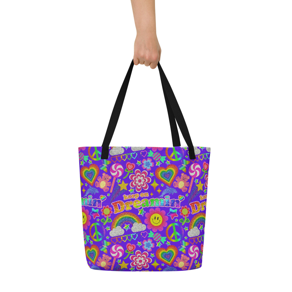 XL Tote Bag with Pocket - 'Glitter Stickers'