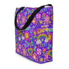 XL Tote Bag with Pocket - 'Glitter Stickers'
