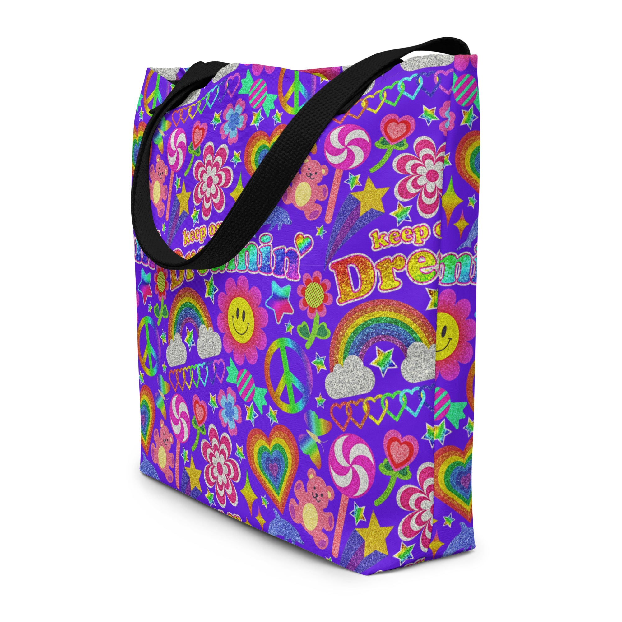 XL Tote Bag with Pocket - 'Glitter Stickers'