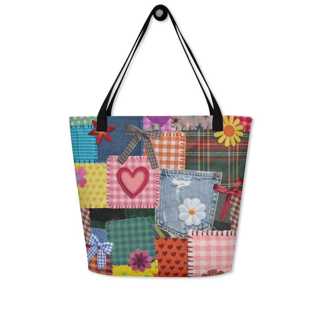 XL Tote Bag with Pocket - 'Perfect Patchwork'