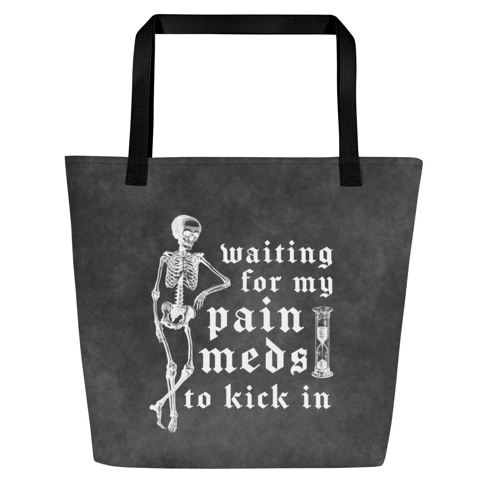 XL Tote Bag with Pocket - 'Pain Meds' Default Title Tote Bag