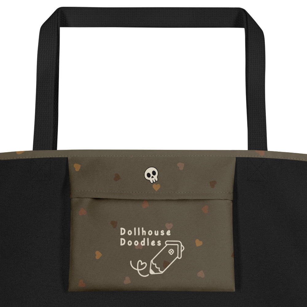 XL Tote Bag with Pocket - 'Dead Cute'
