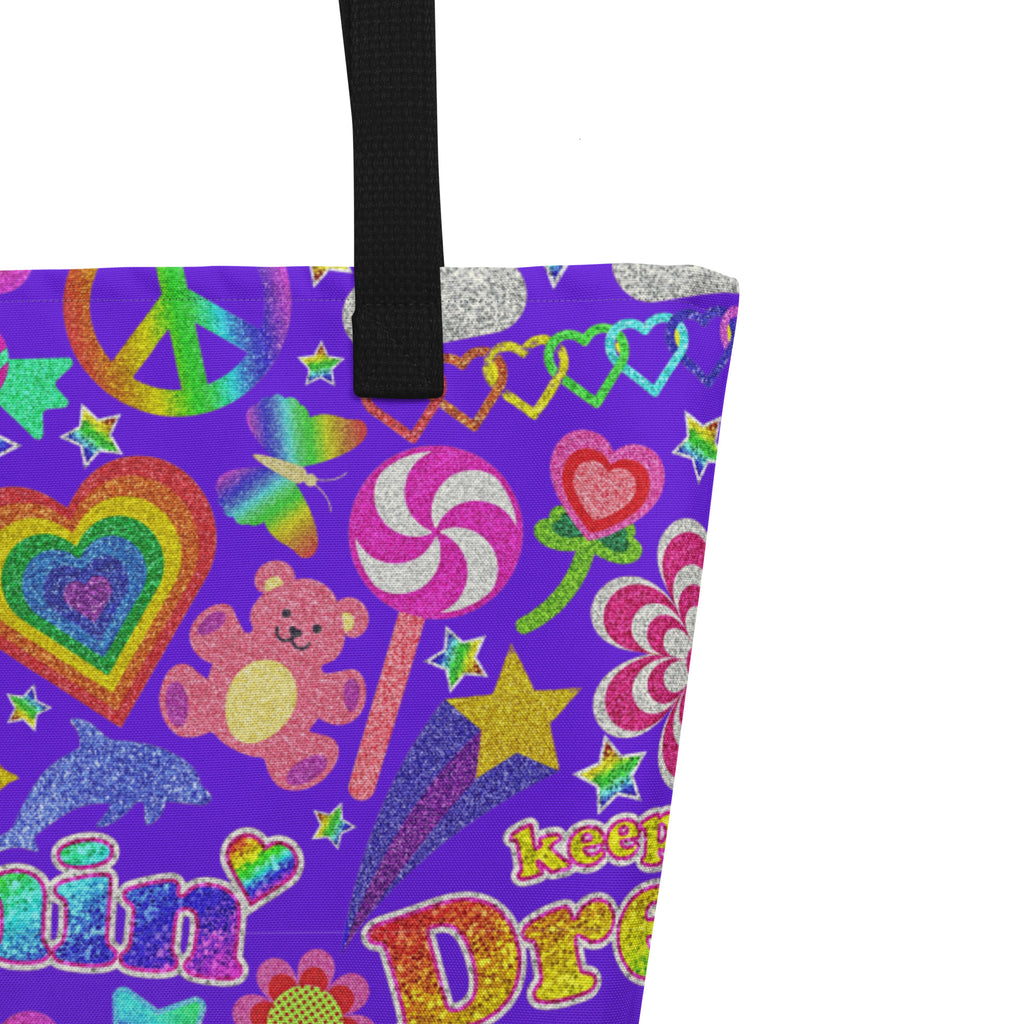 XL Tote Bag with Pocket - 'Glitter Stickers'