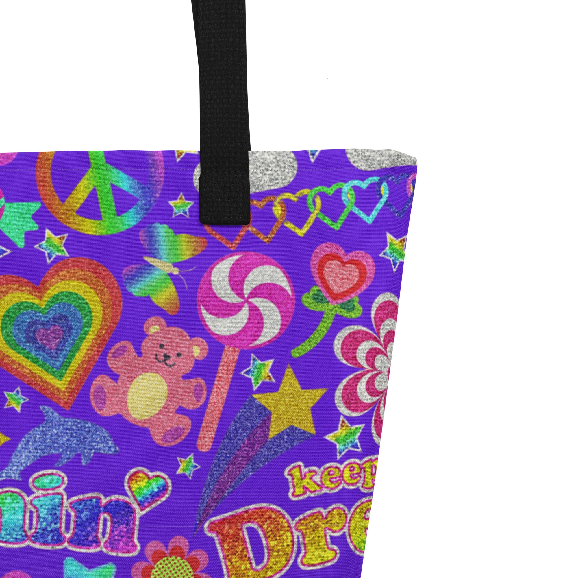 XL Tote Bag with Pocket - 'Glitter Stickers'
