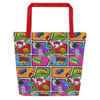 XL Tote Bag with Pocket - 'Comic Chaos'