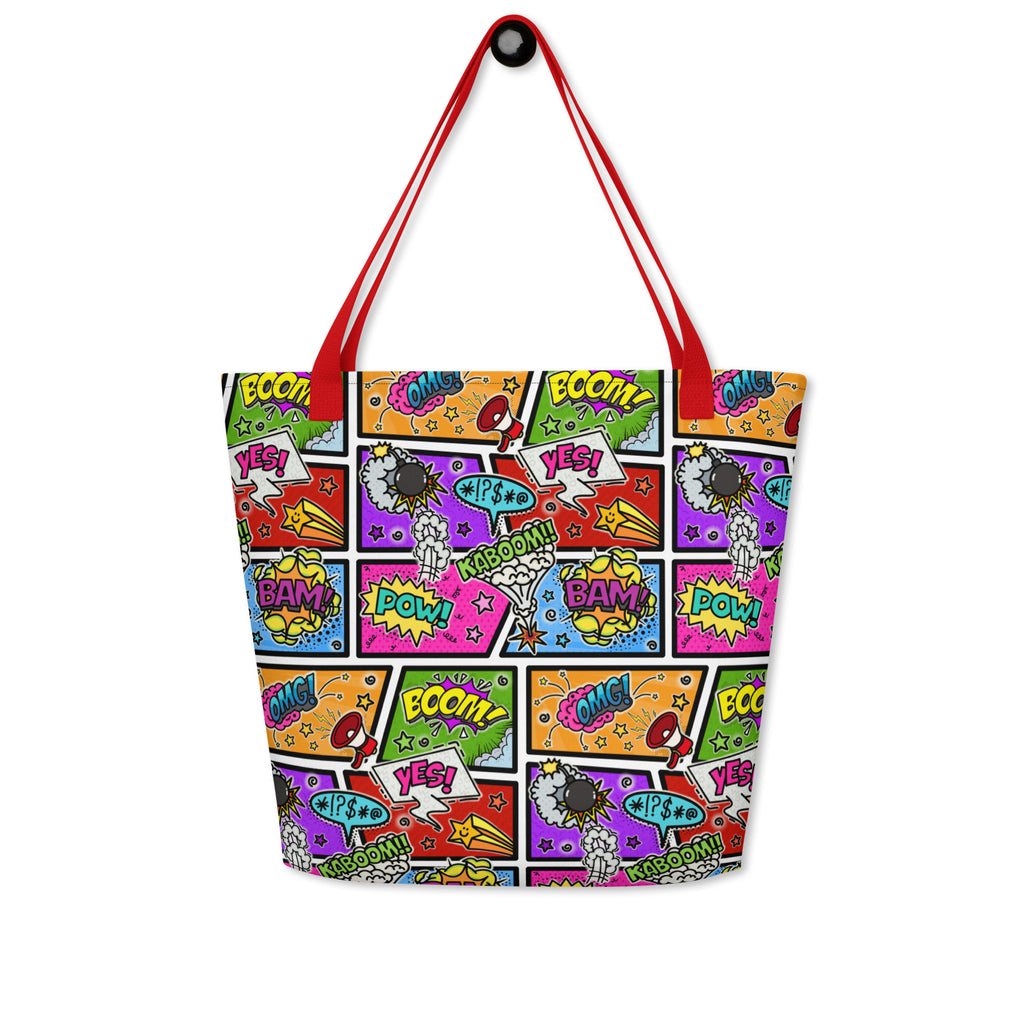 XL Tote Bag with Pocket - 'Comic Chaos'