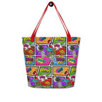 XL Tote Bag with Pocket - 'Comic Chaos'