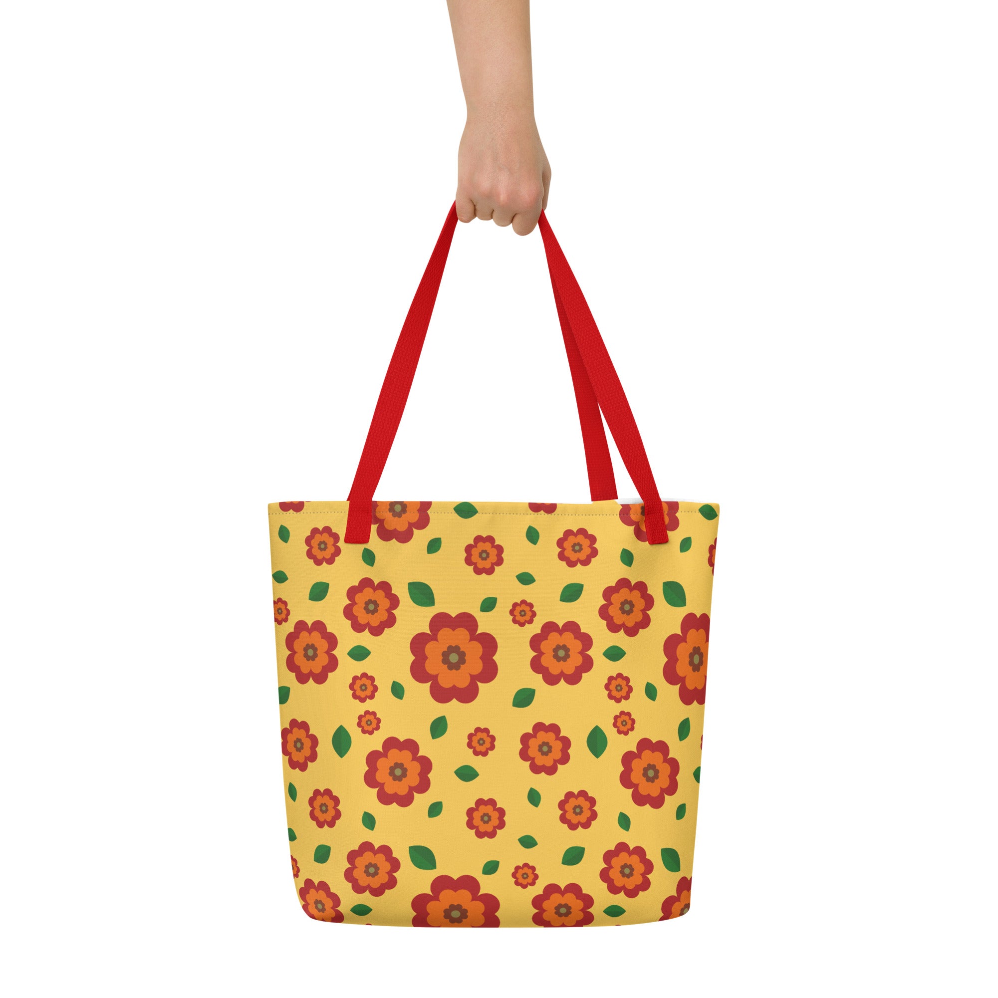 XL Tote Bag with Pocket - 'Petal Pop'