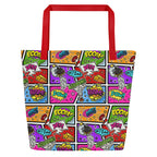 XL Tote Bag with Pocket - 'Comic Chaos' Default Title