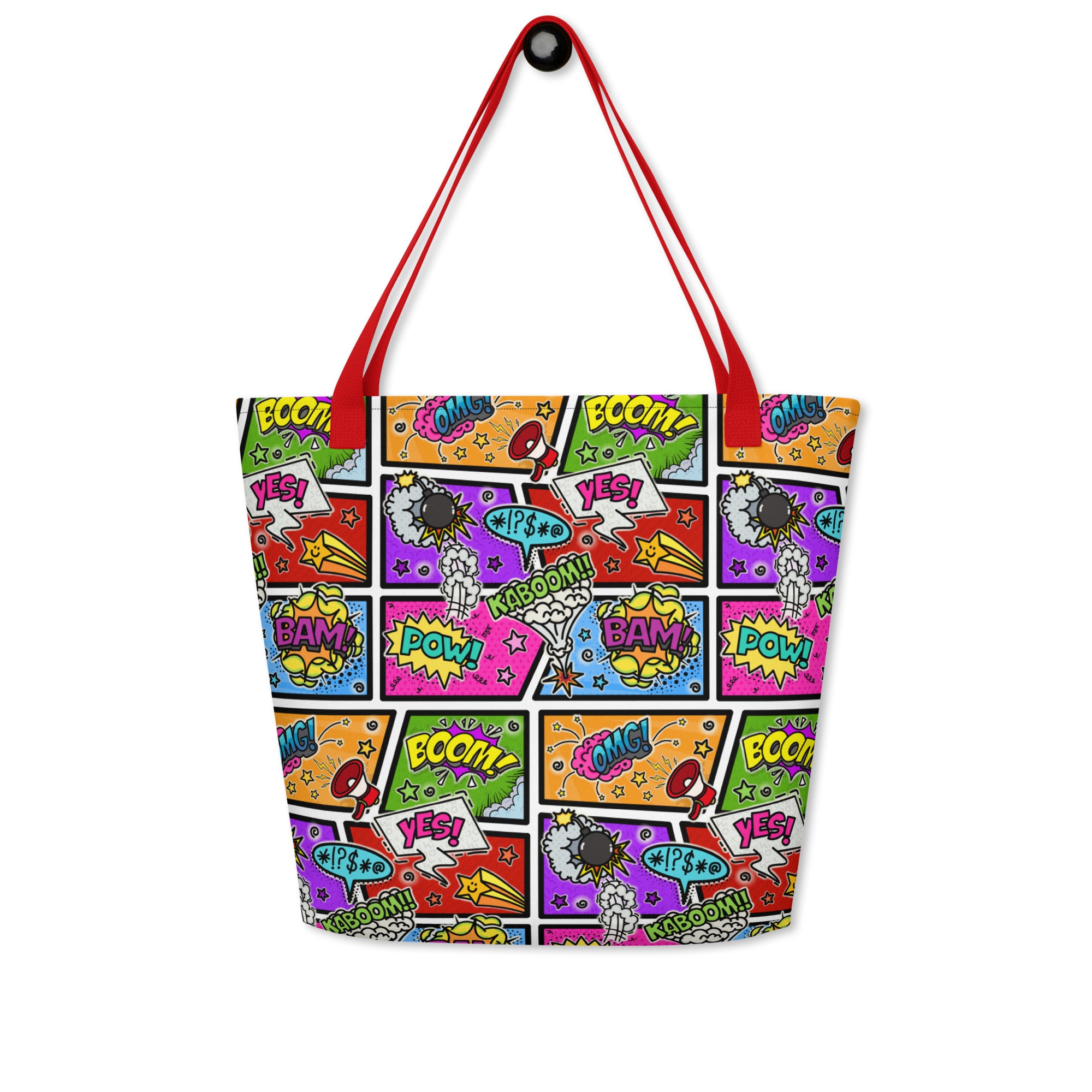 XL Tote Bag with Pocket - 'Comic Chaos'