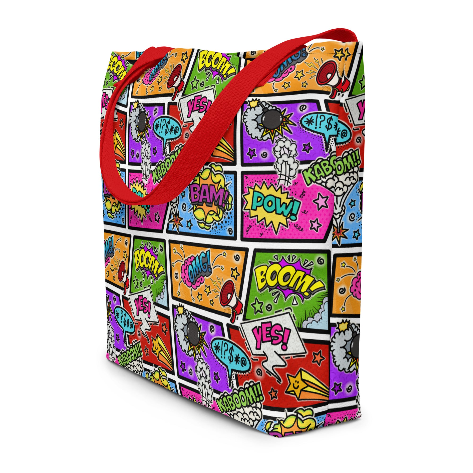 XL Tote Bag with Pocket - 'Comic Chaos'