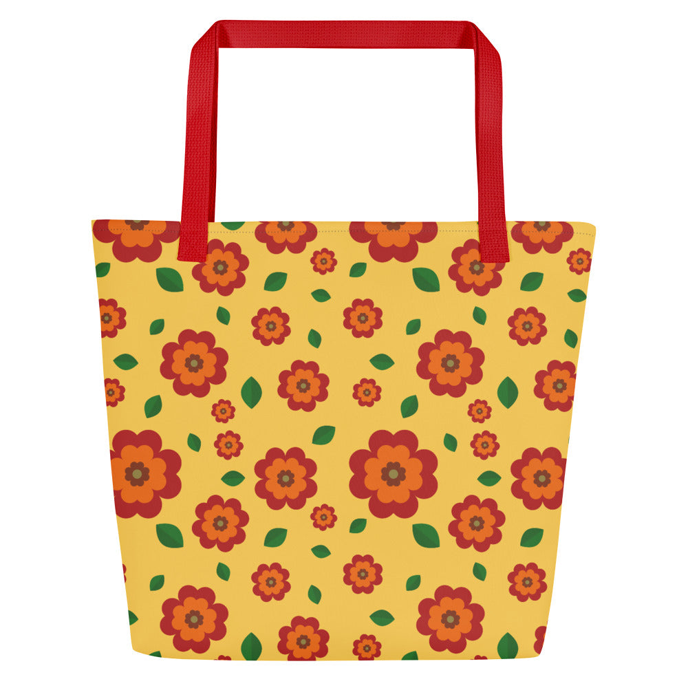 XL Tote Bag with Pocket - 'Petal Pop'