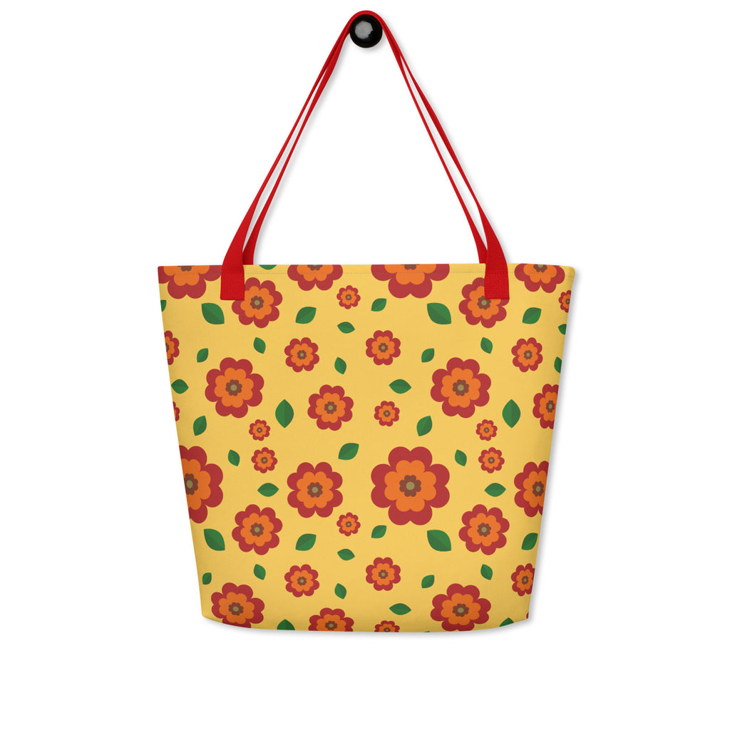XL Tote Bag with Pocket - 'Petal Pop' Default Title