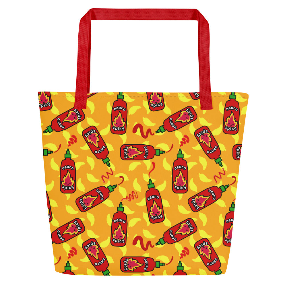 XL Tote Bag with Pocket - 'Neurospicy'