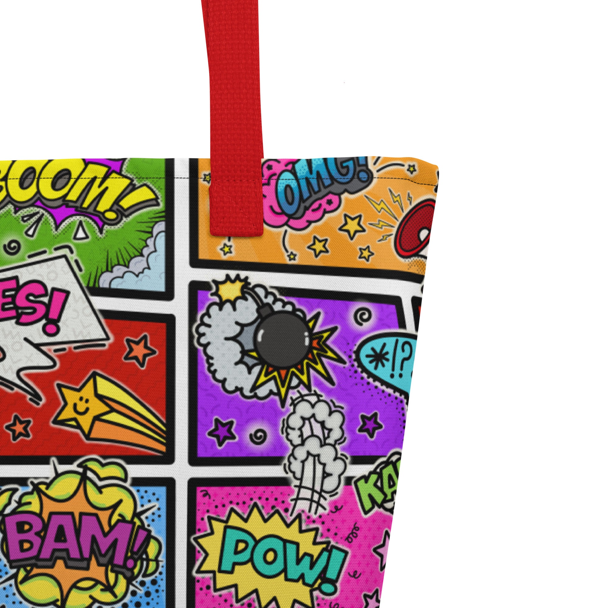 XL Tote Bag with Pocket - 'Comic Chaos'