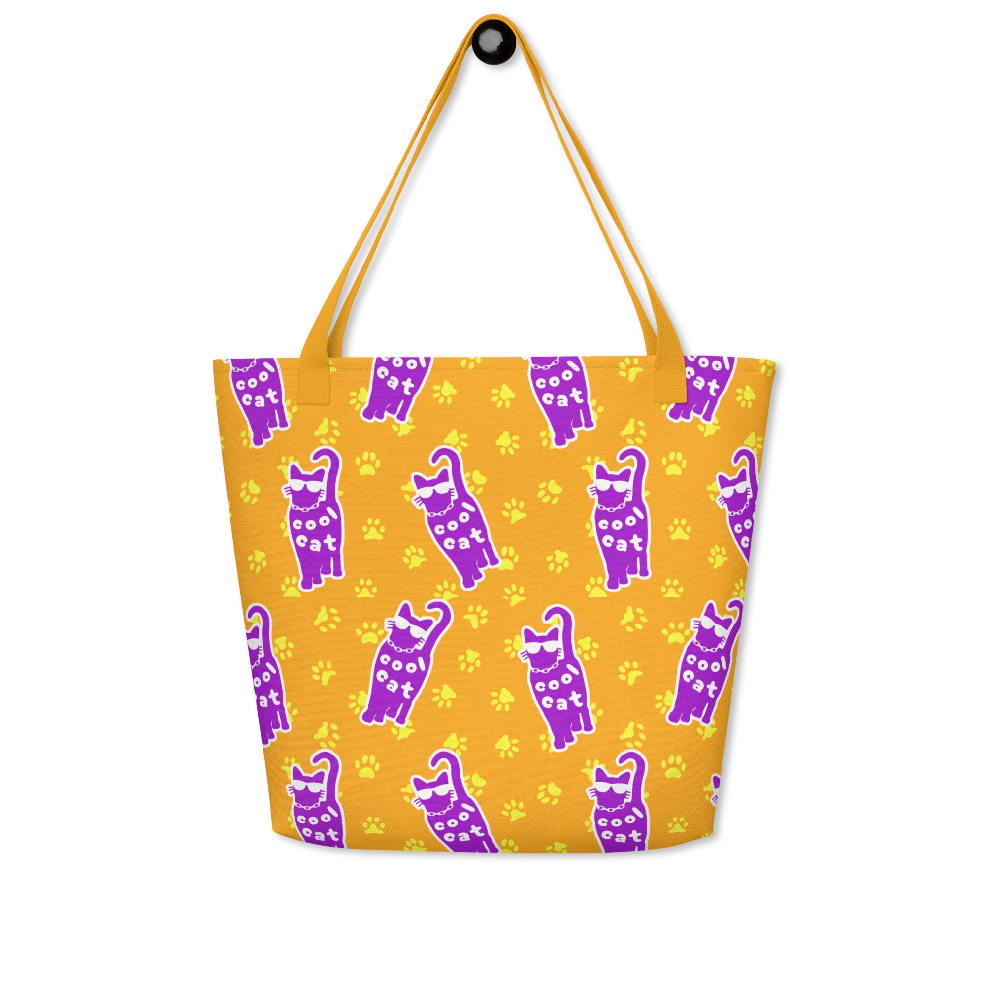 XL Tote Bag with Pocket - 'Cool Cat'