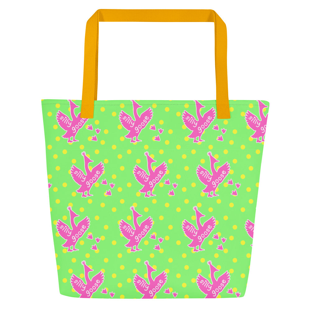XL Tote Bag with Pocket - 'Silly Goose'