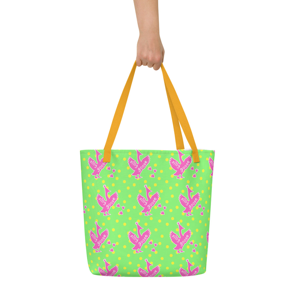 XL Tote Bag with Pocket - 'Silly Goose'