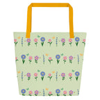 XL Tote Bag with Pocket - 'Spring Stems'