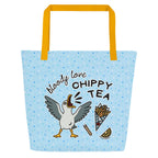 XL Tote Bag with Pocket - 'Chippy Tea' Tote Bag