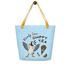 XL Tote Bag with Pocket - 'Chippy Tea' Tote Bag