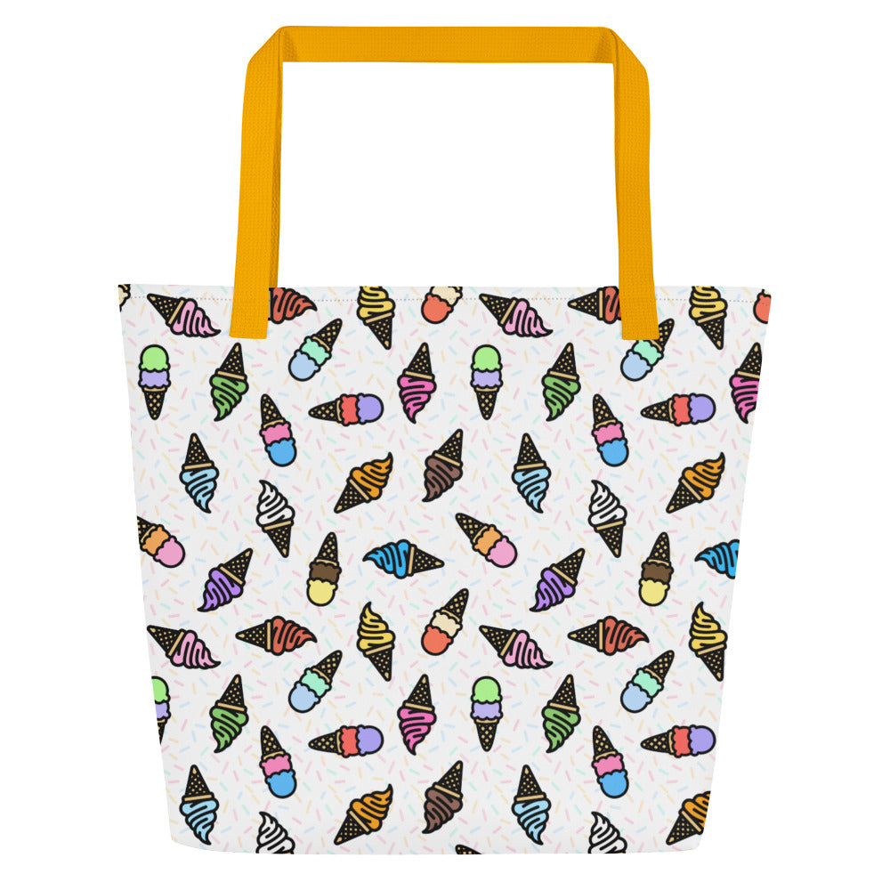 XL Tote Bag with Pocket - 'Ice Cream' Tote Bag