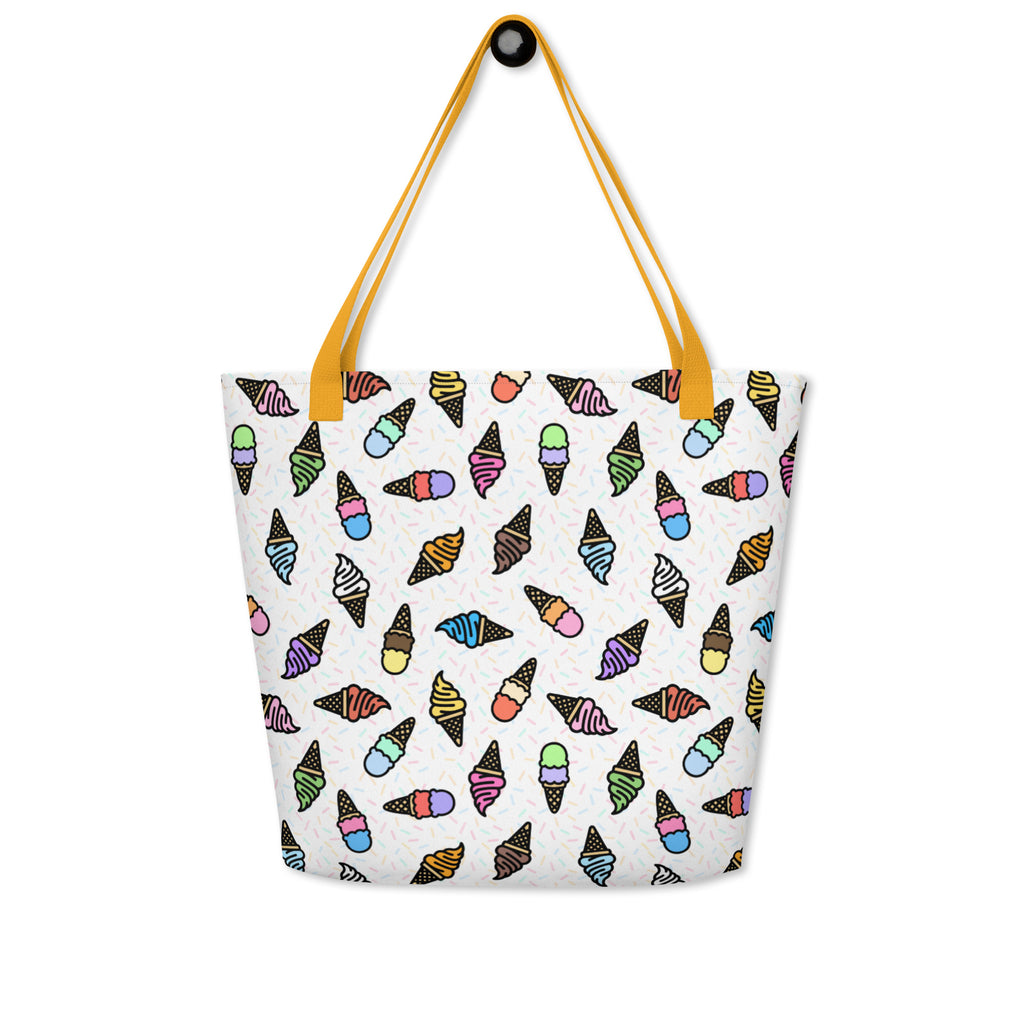 XL Tote Bag with Pocket - 'Ice Cream' Tote Bag