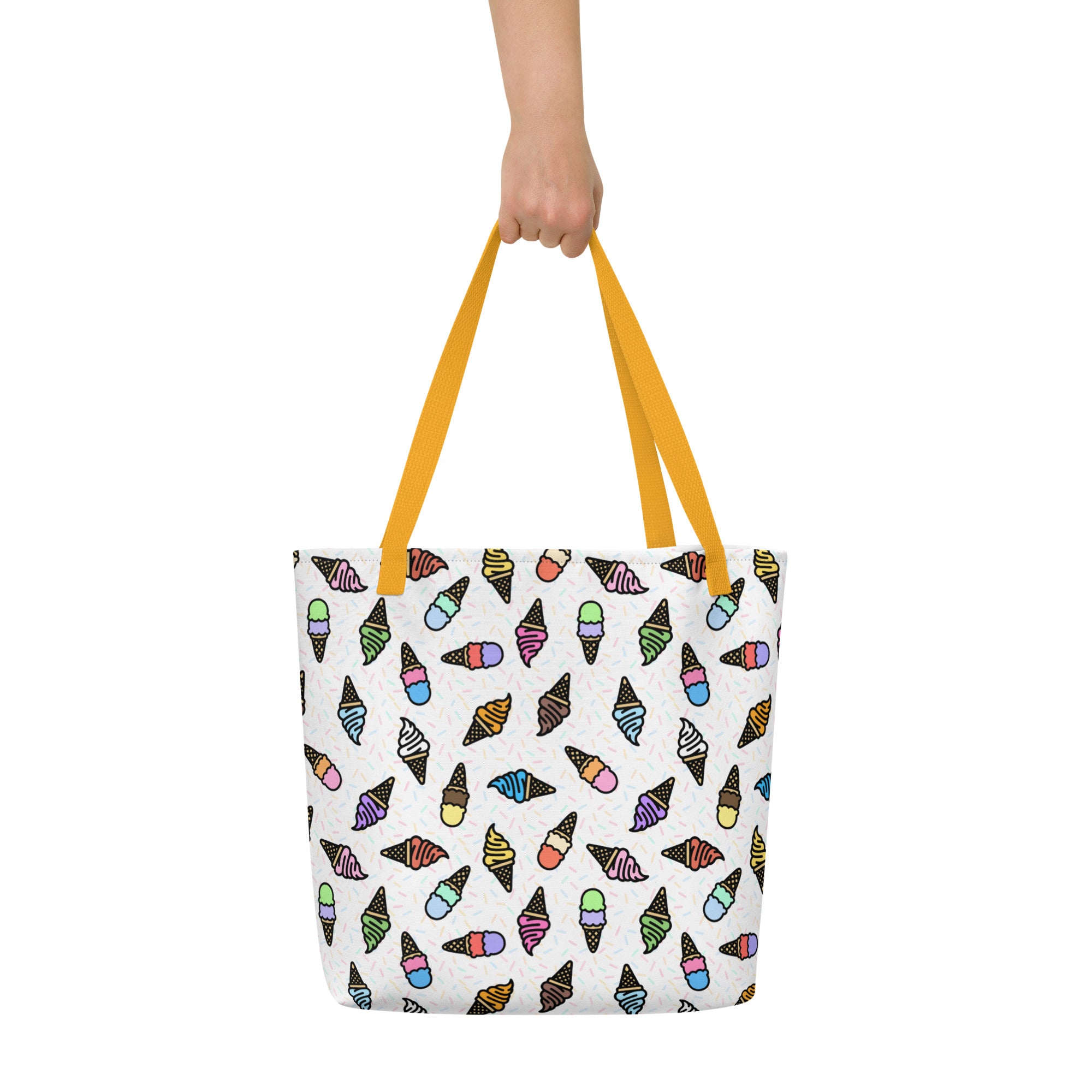 XL Tote Bag with Pocket - 'Ice Cream' Tote Bag