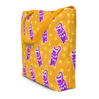 XL Tote Bag with Pocket - 'Cool Cat'