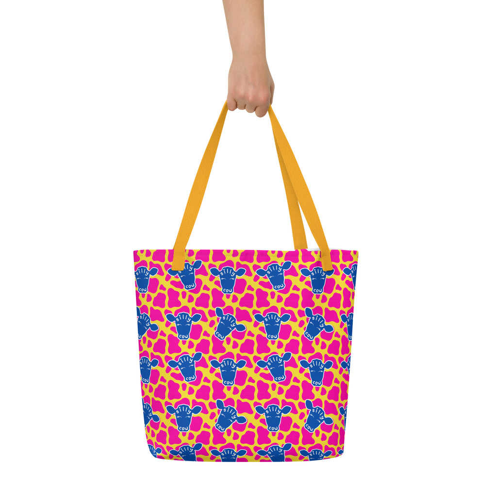 XL Tote Bag with Pocket - 'Silly Cow'
