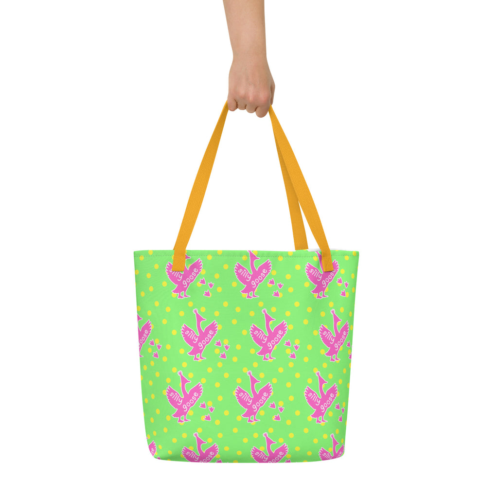 XL Tote Bag with Pocket - 'Silly Goose'