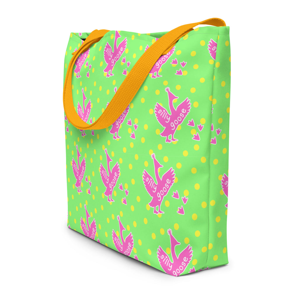 XL Tote Bag with Pocket - 'Silly Goose'