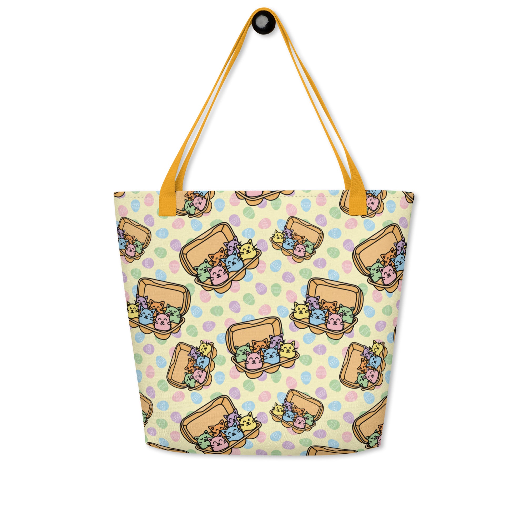 XL Tote Bag with Pocket - 'Easter Kittens'