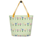 XL Tote Bag with Pocket - 'Spring Stems'