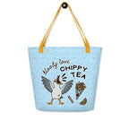 XL Tote Bag with Pocket - 'Chippy Tea' Tote Bag