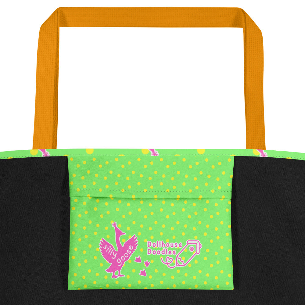XL Tote Bag with Pocket - 'Silly Goose'
