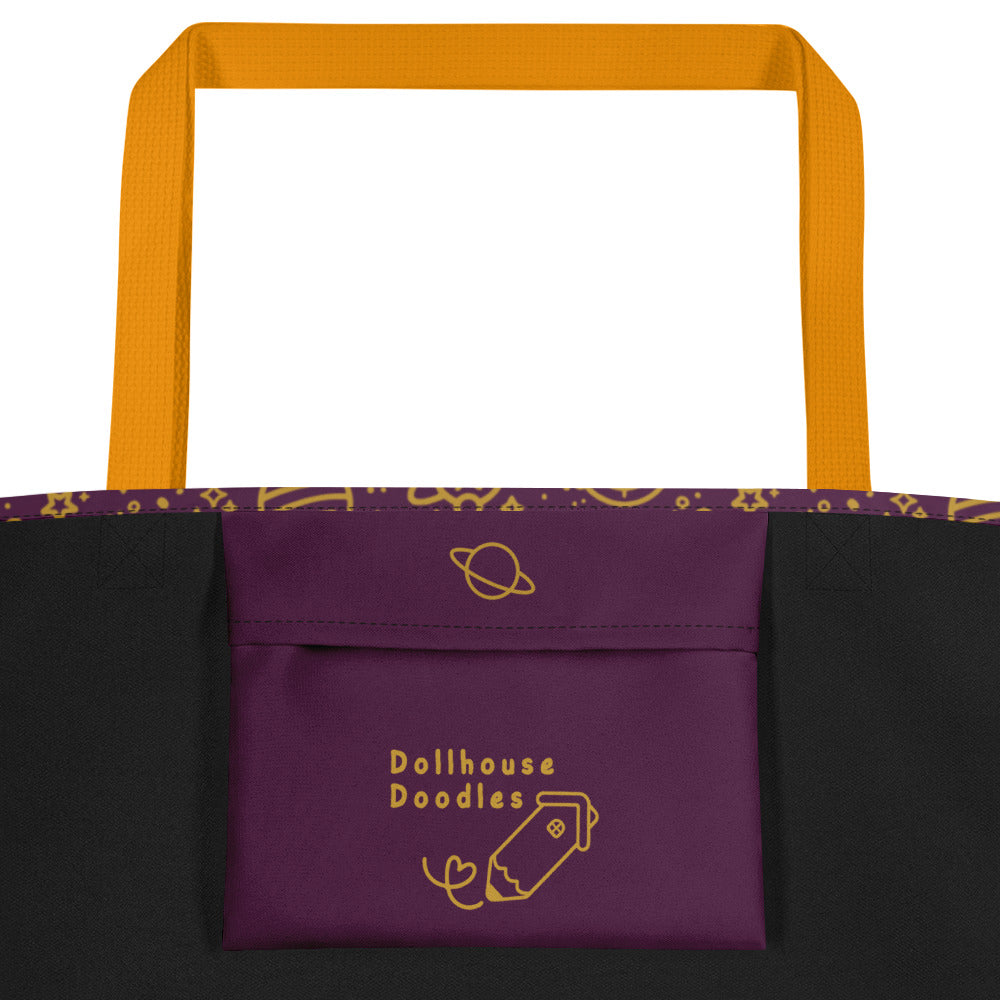 XL Tote Bag with Pocket - 'Galactic Gold'